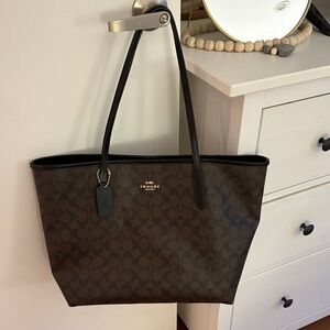 Coach Dark Brown Signature Tote